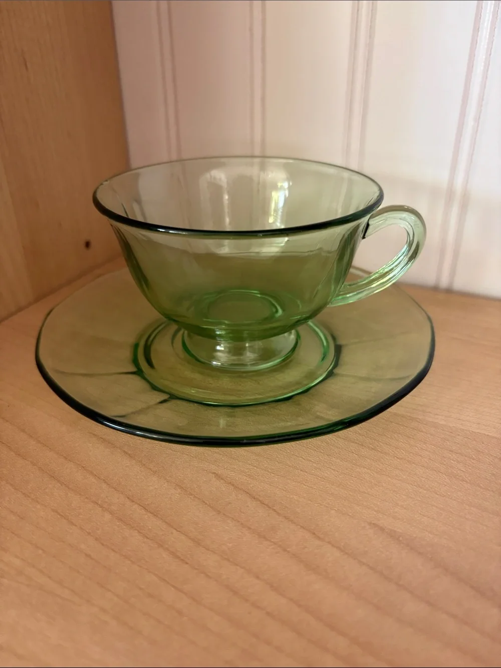 Vintage Fostoria Fairfax 20s-30s Vaseline/Depression/Uranium Green Glass Tea Set